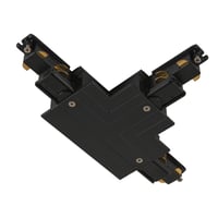 T-verbinder, voor S-TRACK 3-fase-inbouwrail, aarde buiten links, zwart