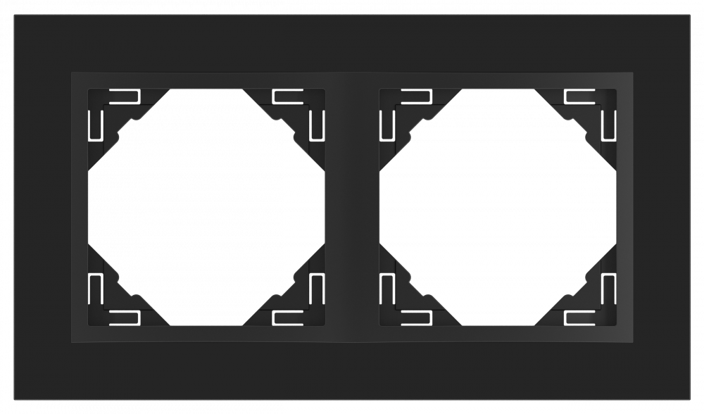 Efapel crystal afdekr. 2v zwart glas/zwart