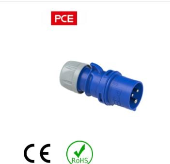 CEE stekker 32A 3p 230V 6h blauw IP44 Shar