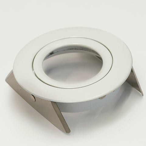 Downlight ring, rond, 87(76)mm, wit kantelbaar, met bladveren