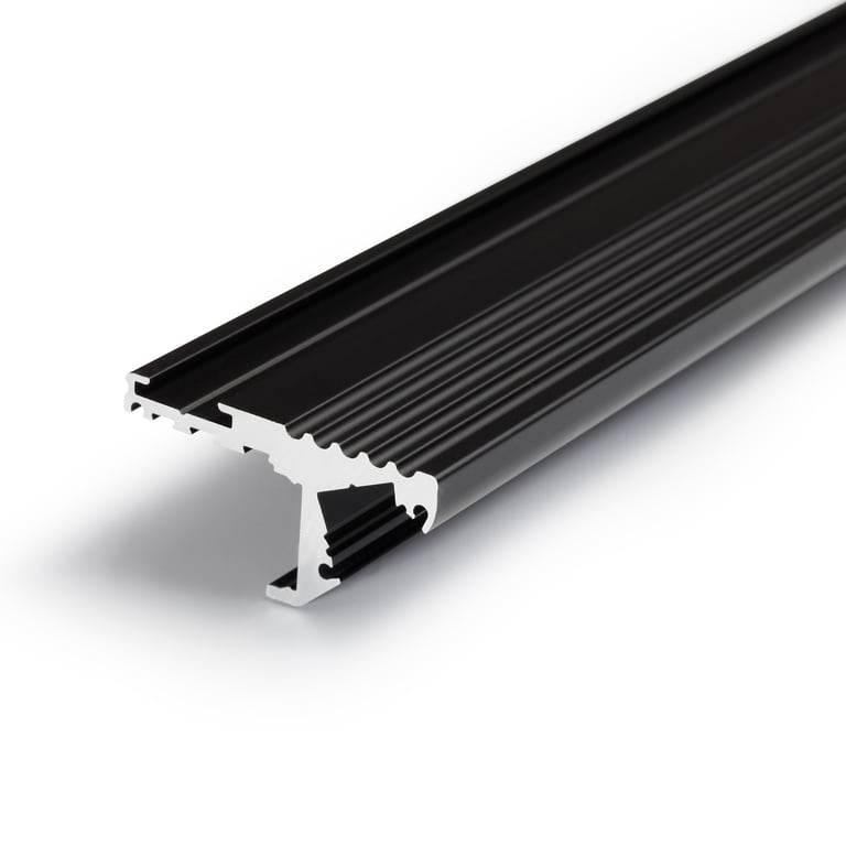 Profiel traptrede 10, horizontale en verticale montage, Zwart, 1 meter
