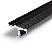 Profiel traptrede 10, horizontale en verticale montage, Zwart, 1 meter