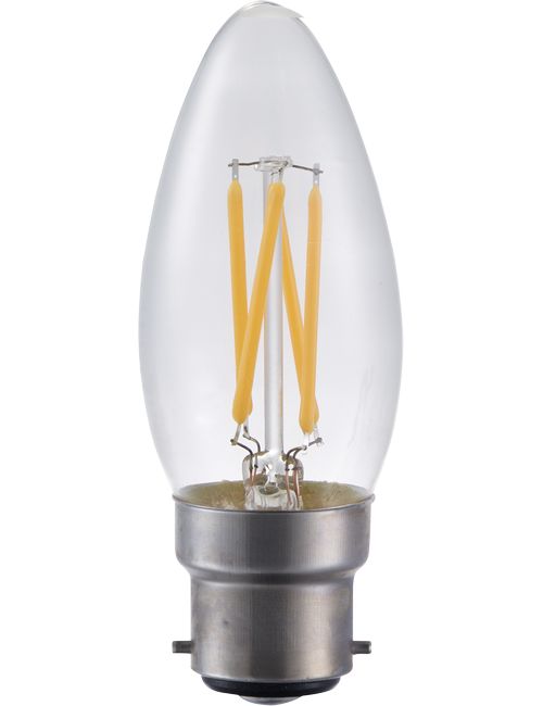 LED Ba22d Fila Candle C35x100 230V 320Lm 4W 925 AC Clear Dim