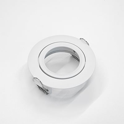 Downlight ring, rond verdiept, ø85(ø79)mm,echt wit, Kantelbaar, lage U
