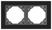 Efapel Crystal Afdekr. 2V Zwart Glas/D.Grijs