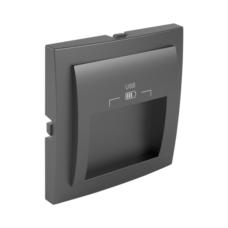 Efapel cpl. dubbele usb type a 20gr. uitgang d.grijs