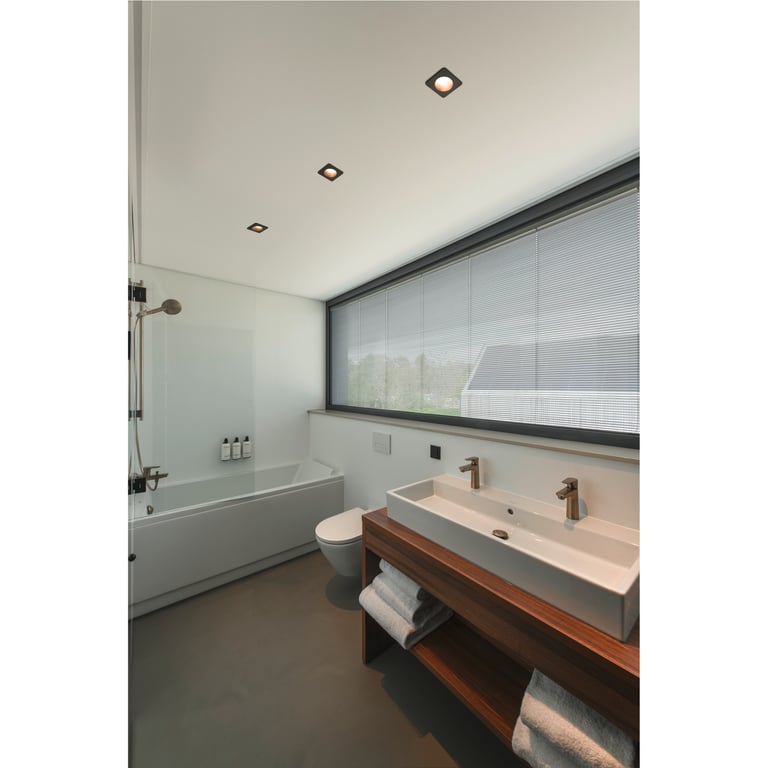 NEW TRIA® 68, plafondinbouwring, L: 8.2 B: 8.2 H: 3.4 cm, IP 65, zwart