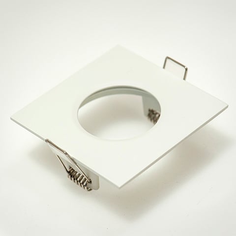 Downlight ring, vierkant 82(72)mm, puur wit vast