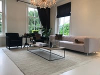 Wollen vloerkleed Anna Rond Offwhite