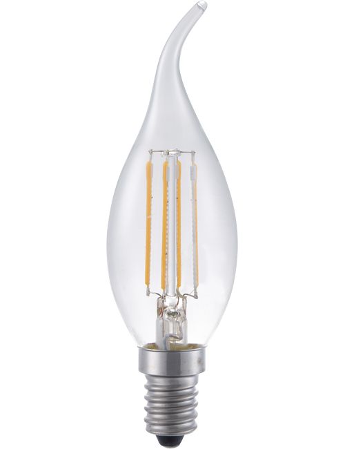 Masterlight - LED E14 Fila Tip Candle C35x120 230V 270Lm 4W 821 AC Clear D SL149324021