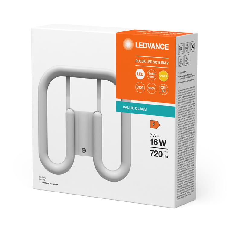 DULUX LED SQ EM &amp; AC MAINS V 7W 830 GR8