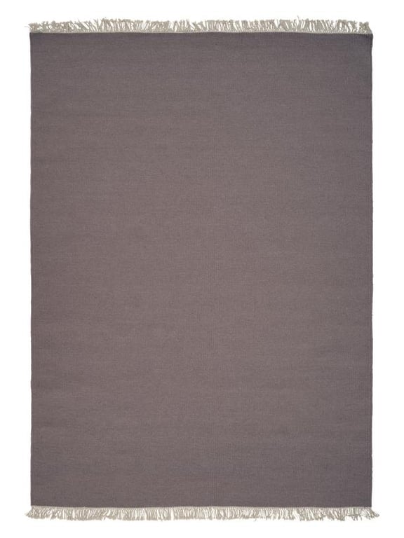 Wollen vloerkleed hip met flosjes Robijn Heather