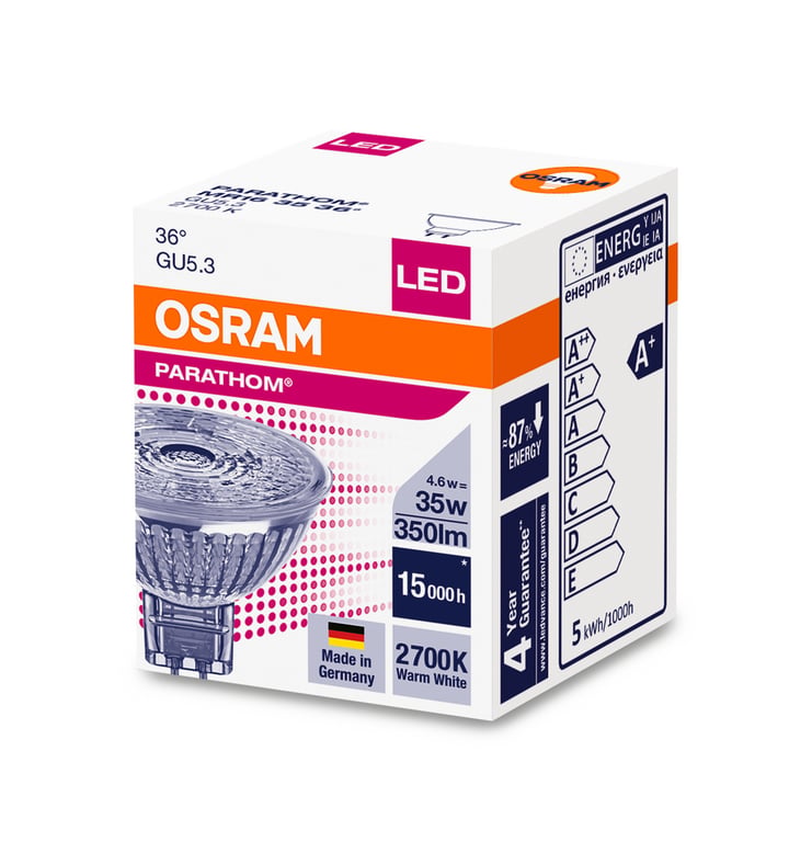 PARATHOM MR16 35 36 4.6 W/2700K GU5.3 (CS à 1 PCE)