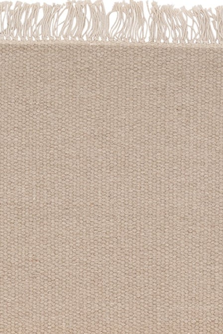 Wollen vloerkleed hip met flosjes Robijn Sand
