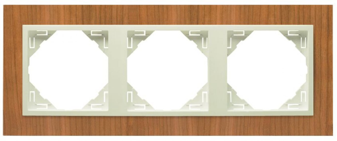 Efapel arbore/hout afdekr. 3v kersenhout/creme