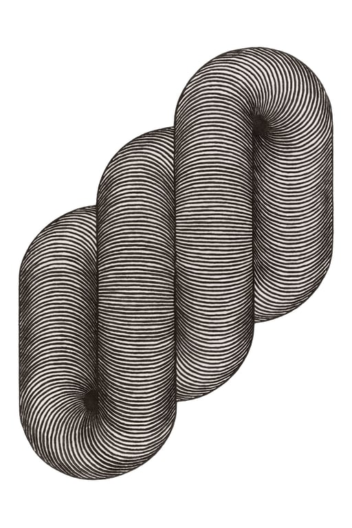 Design vloerkleed Gan Rugs Giro Black&White