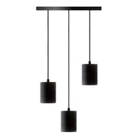 Calex Retro pendant with Ceiling plate dia 400mm, black fittings 3xE40 (2 mtr wire)