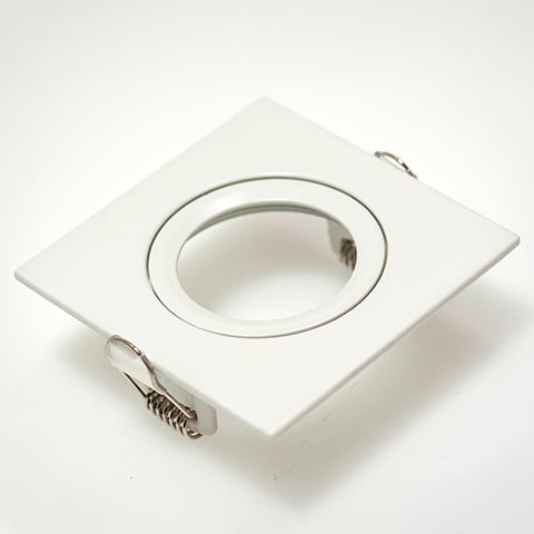 Downlight ring, vierkant 88(76)mm, puur wit kantelbaar