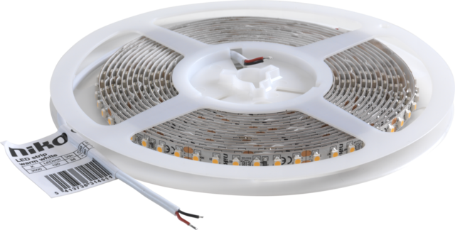 Niko - Ledstrip op rol met 120 leds per meter. Kleur leds: 3000 K (warm witte