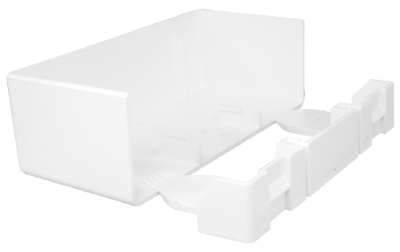 Efapel eindstuk tbv wandgoot wit b110mm h34mm