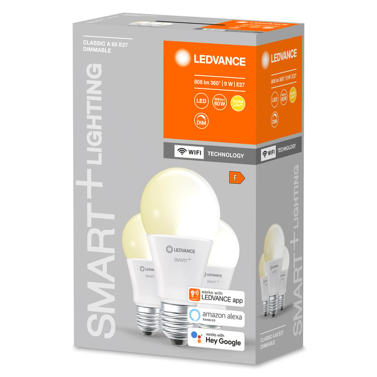 SMART+ WiFi Classic Dimmable 60 9 W/2700K E27 (CS à 3 PCE)
