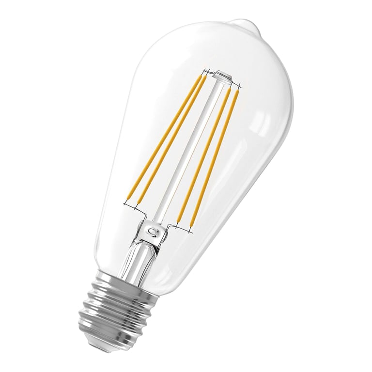 Calex LED Full Glass LongFilament Rustik Lamp 220-240V 6W 500lm E27 ST64, Clear 2300K Dimmable