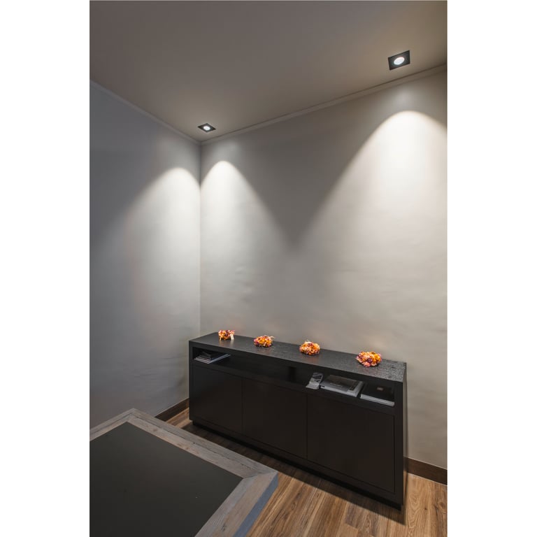 NEW TRIA® 75, plafondinbouwring, L: 9 B: 9 H: 2.6 cm, IP20, zwart
