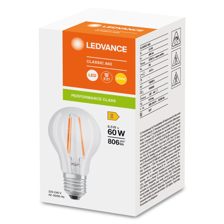 LED CLASSIC A P 6.5W 827 FIL CL E27