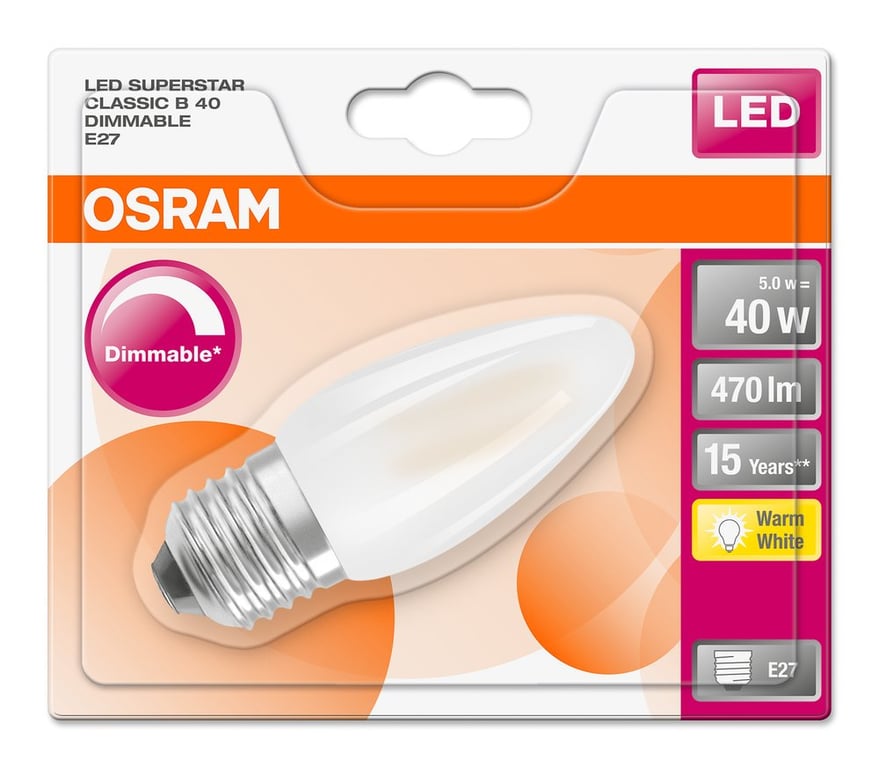 LED Retrofit CLASSIC B DIM 40 4.5 W/2700K E27 (CS à 1 PCE)