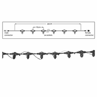PS230 | Hoofdkabel 240cm | 24 fitting | zwart