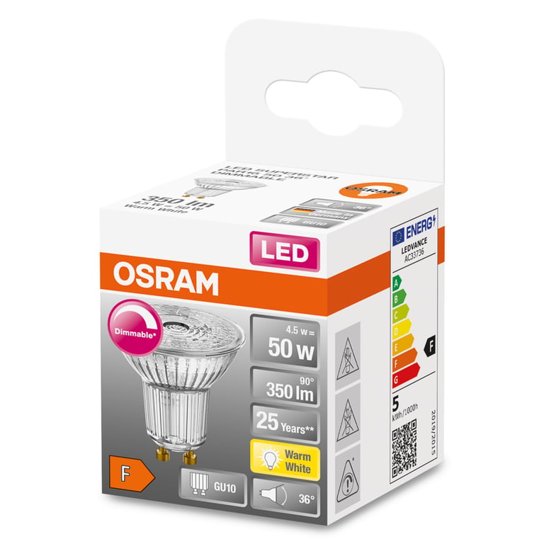 LED SUPERSTAR PAR16 50 36 5.5 W/2700K GU10 DIM (CS à 1 PCE)