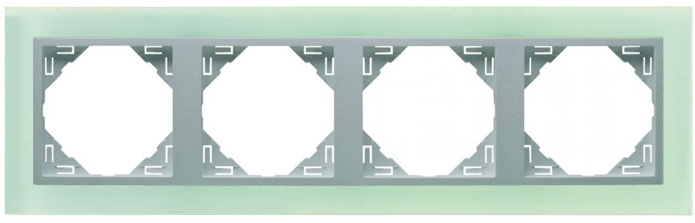 Efapel crystal afdekr. 4v glas/aluminium