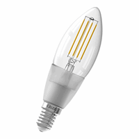 Calex Smart LED Filament Clear Candle-lamp B35 E14 220-240V 4,5W 450lm 1800-3000K, energy label A+