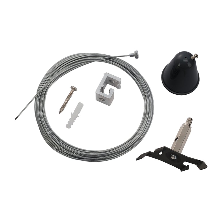 Draadophangset kabel S-TRACK 3F-rail zwart 5m