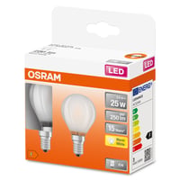 LED Retrofit CLASSIC P 25 FR 2.5 W/2700 K E14 (CS à 2 PCE)