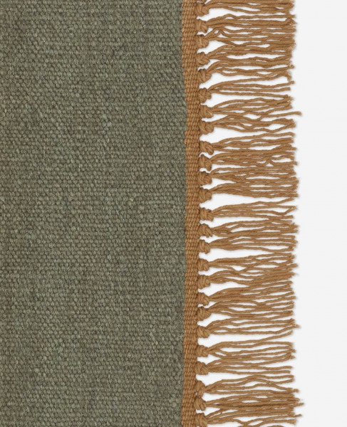 Kvadrat vloerkleed Vintage Plain Donkergroen 0024