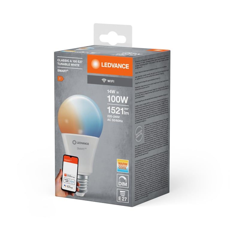 SMART+ WiFi Classic Tunable White 230V TW FR E27 SINGLE PACK