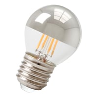 Calex LED Full Glass Top-mirror Filament Ball-lamp 220-240V 4W 310lm E27 P45, Chrome 2700K CRI80 Dimmable, energy label A+