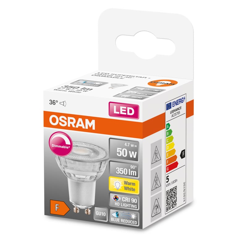 LED SUPERSTAR PLUS REFLECTOR PAR16 50 36 ° 4.7 W/2700 K GU10 (CS à 1
