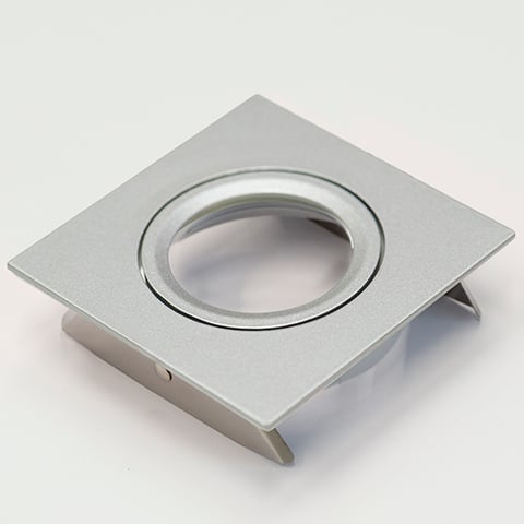Downlight ring, vierkant, 87(76)mm, zilver kantelbaar, met bladveren