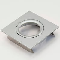Downlight ring, vierkant, 87(76)mm, zilver kantelbaar, met bladveren