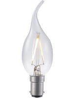 Masterlight - LED Ba15d Fila Tip Candle C35x120 230V 180Lm 2W 827 AC Clear SL159315027