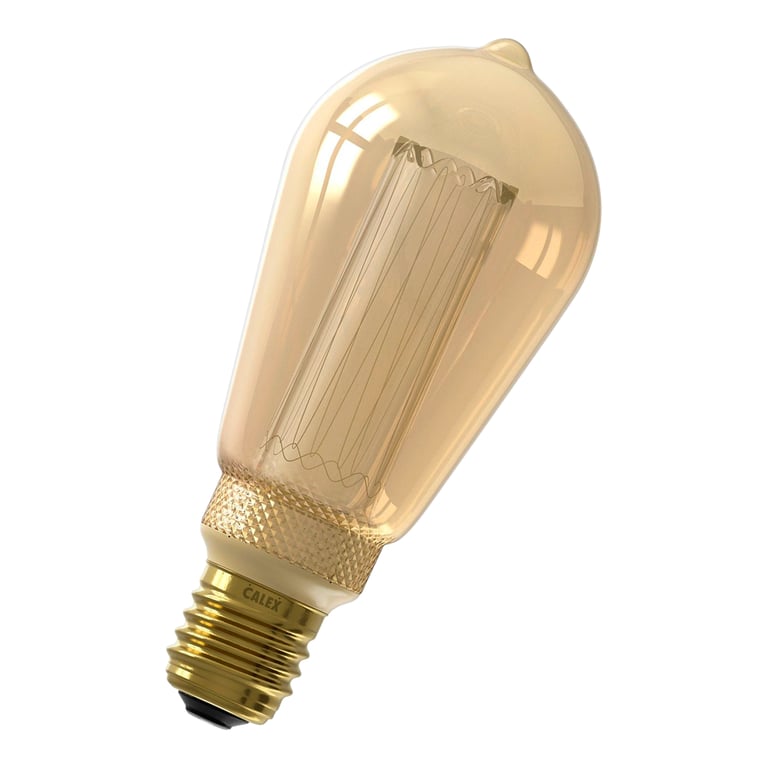 Calex LED Glassfiber Rustic Lamp 220-240V 3,5W 100lm E27 ST64, Gold 1800K dimmable, energy label B
