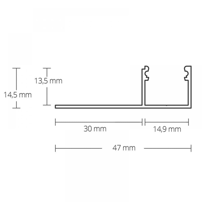 TBP4 LED gipsplaat profiel 300 cm, LED Strips max. 14 mm