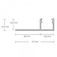 TBP4 LED gipsplaat profiel 300 cm, LED Strips max. 14 mm