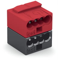 4-draads busklem PUSH WIRE® Ø 0,8 mm donkergrijs/rood