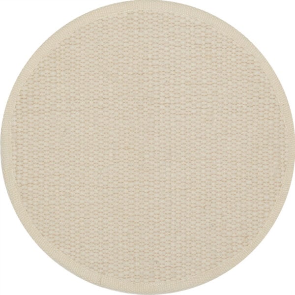 Rond wollen vloerkleed Arna Wit 01