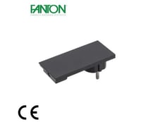 FA Platte zwarte stekker. Draaibaar 90° Schuko std. 2P+E 16A.