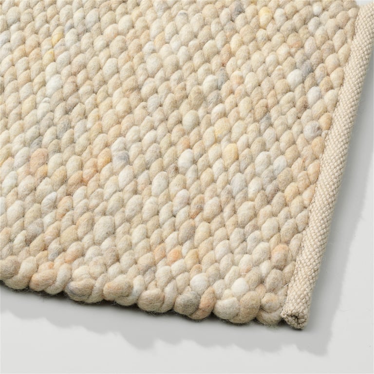Wollen vloerkleed gevlochten Lisanne creme 124