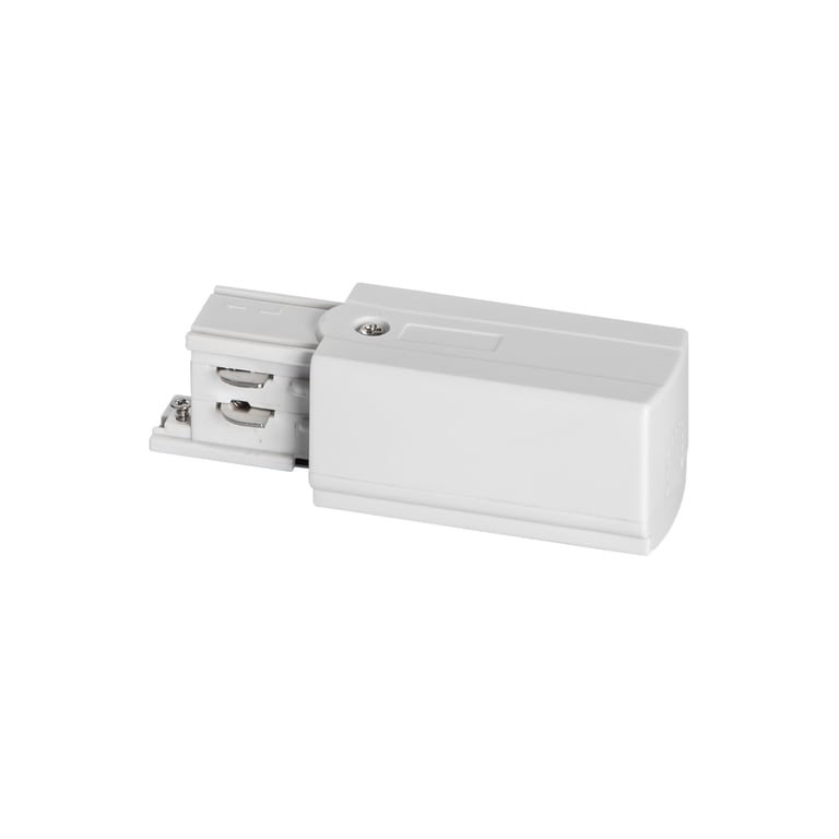 3-Fase rail, eindvoeding (aarde links), wit